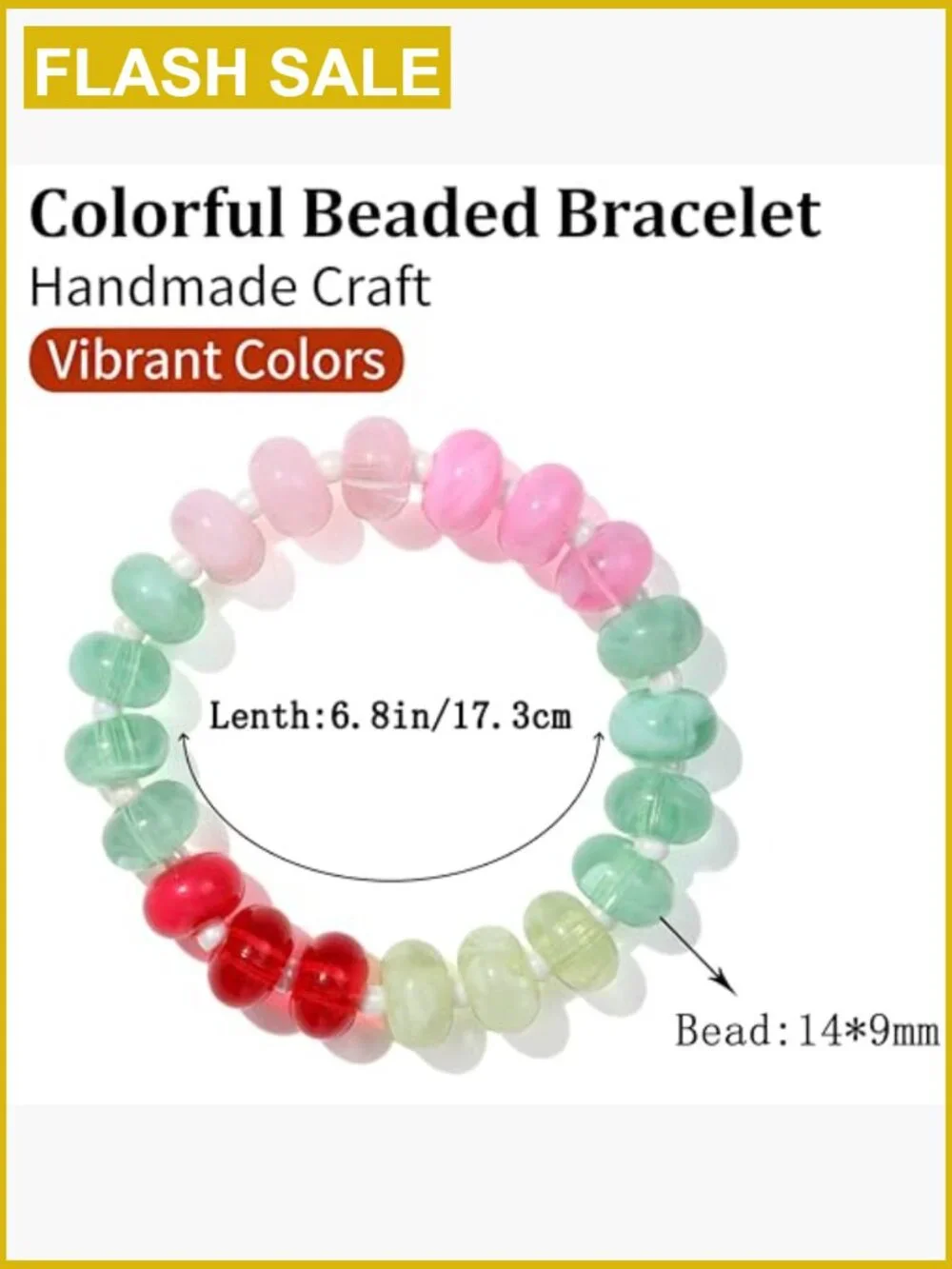 Chunky Acrylic Boho Stretch Bracelet Set Handmade Summer Vacation Jewelry